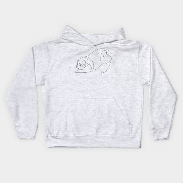 One Line  Panda Kids Hoodie by huebucket